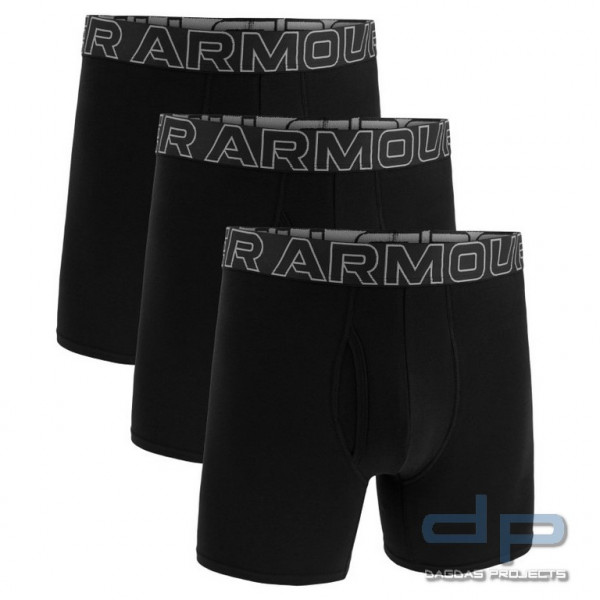 Under Armour® Boxershort Performance Cotton, mit Eingriff, 6 Inch, 3er Pack