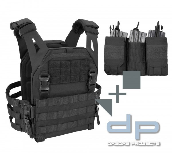 WARRIOR LOW PROFILE PLATE CARRIER V2 + WARRIOR DETACHABLE FRONT PANEL MK1 SET IN VERSCHIEDENEN FARBE