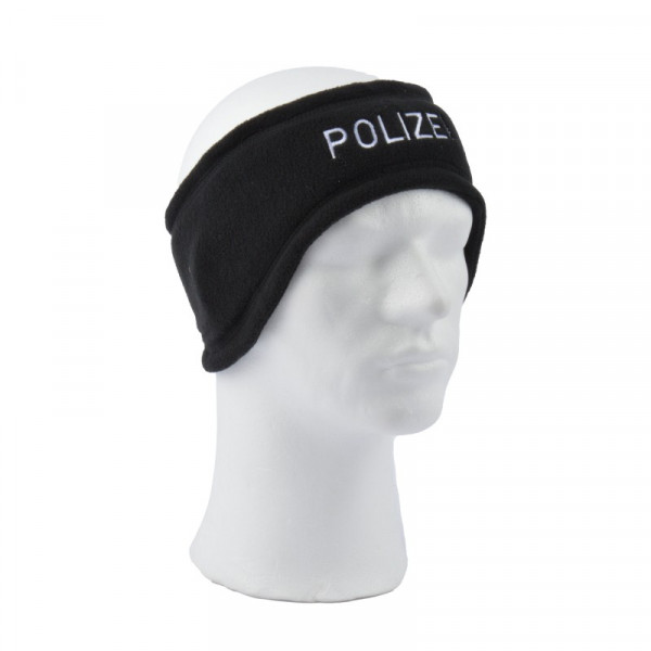 Fleece - Stirnband, Stick -POLIZEIBEHÖRDE- in Schwarz Größe: S/M