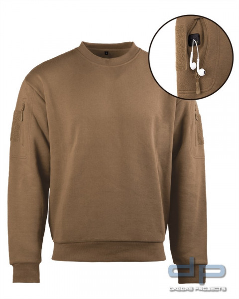 TACTICAL SWEATSHIRT RUNDHALS DARK COYOTE