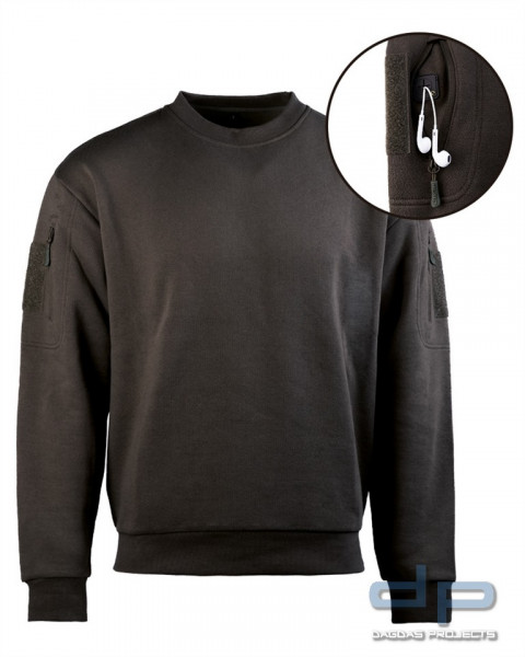 TACTICAL SWEATSHIRT RUNDHALS SCHWARZ