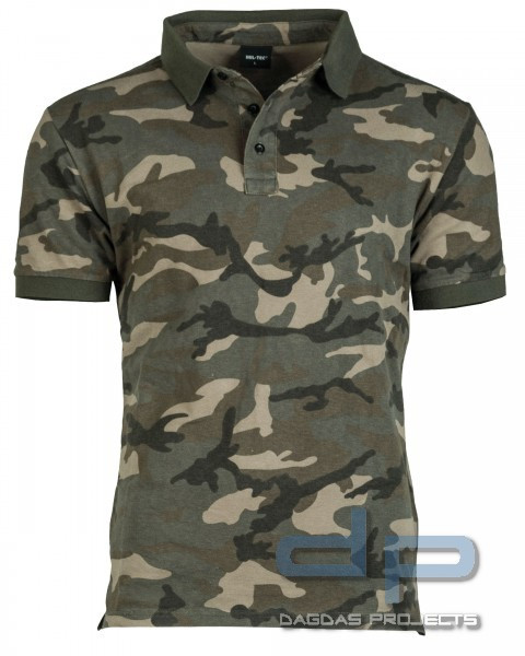 Mil-Tec Polo-Shirt Prewash Co.Pikee Camouflage