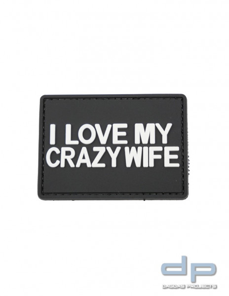 Klettabzeichen Crazy Wife - gummiert, 70x50 mm