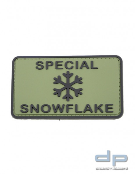 Klettabzeichen Special Snowflake - gummiert, 88x50 mm